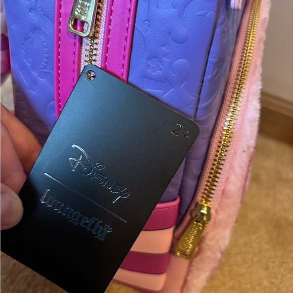 Disney Alice In Wonderland Loungefly Fuzzy Cheshire Mini Backpack - Picture 6 of 11